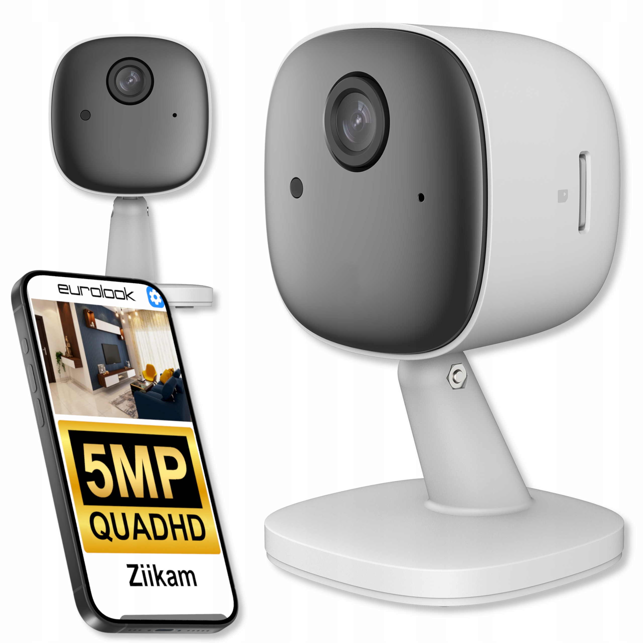 Kamera Wifi 5 MPx Bezprzewodowa Elektroniczna Niania Detekcja Ruchu Audio