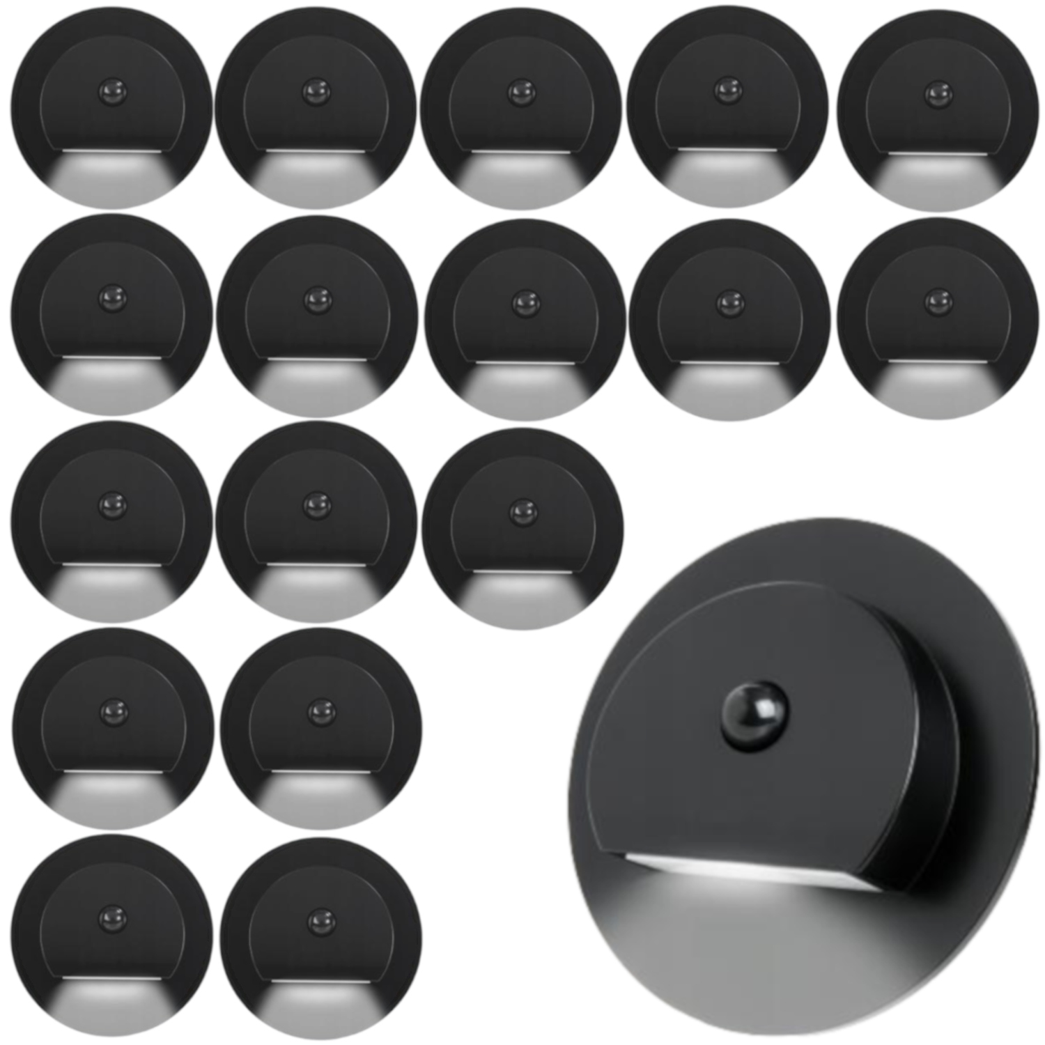 18X Led Schodišťová Lampa 230V Senzor Pohybu Soumraku Osvětlení Schodů