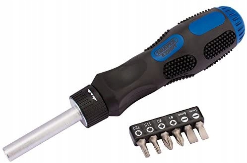 DRAPER EXPERT Wkrętak z grzechotką i bitami 7-częściowy