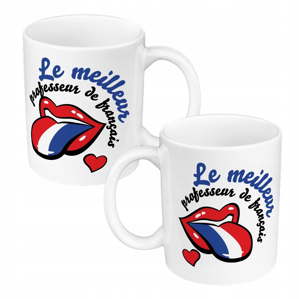 

Kubek 330 ml biały dla nauczyciela francuskiego.