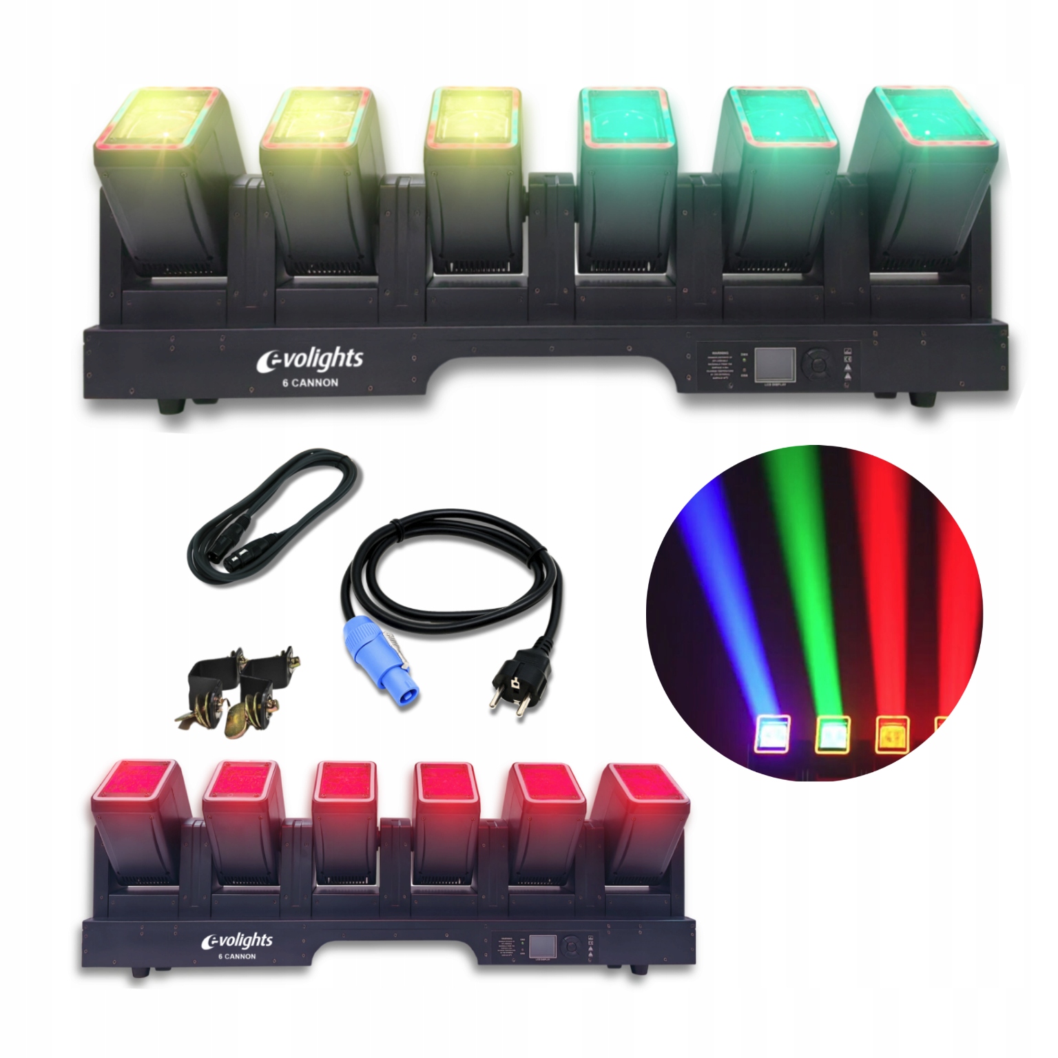 Belka Led 6X Głowa Ruchoma Beam Efekt Ring DMX 6X60W Rgbw Strobo Evolight