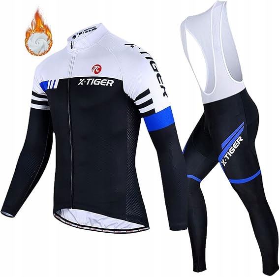 Męski Komplet Strój Kolarski Rowerowy X-tiger Bluza Spodnie Leginsy 3XL QxV