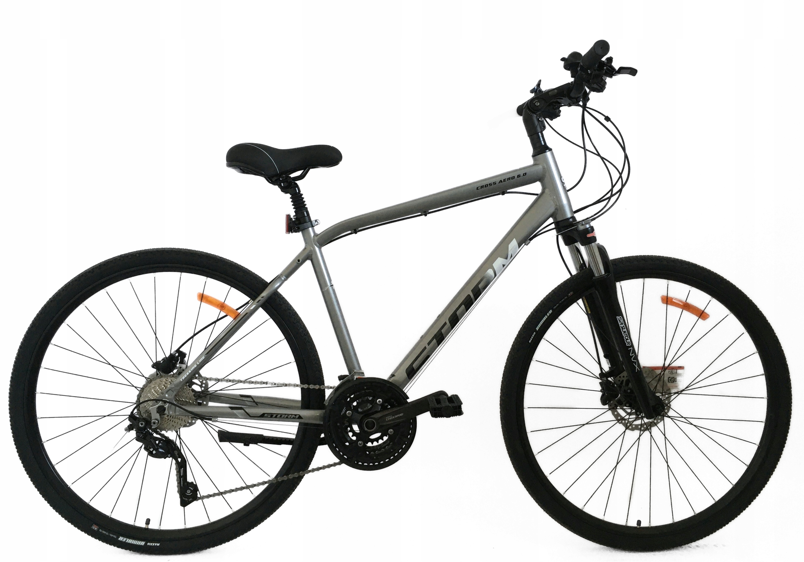 Rower Storm Cross Aero 6.0 Man srebrny/biały 19 Deore