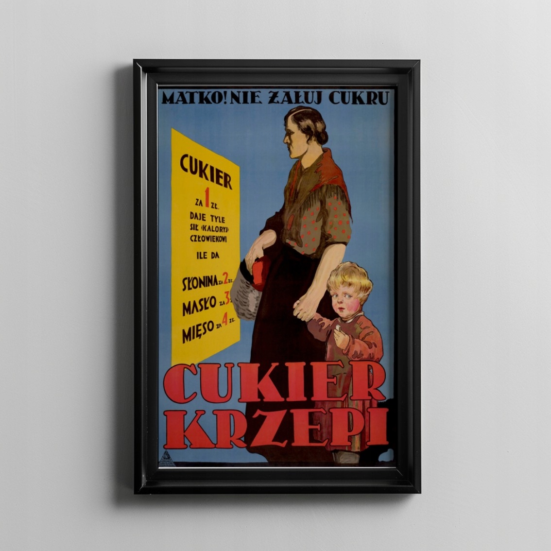 Starý Plakát Předválečný Cukr Křepí Stefan Norblin 1931vel. 120x90 cm