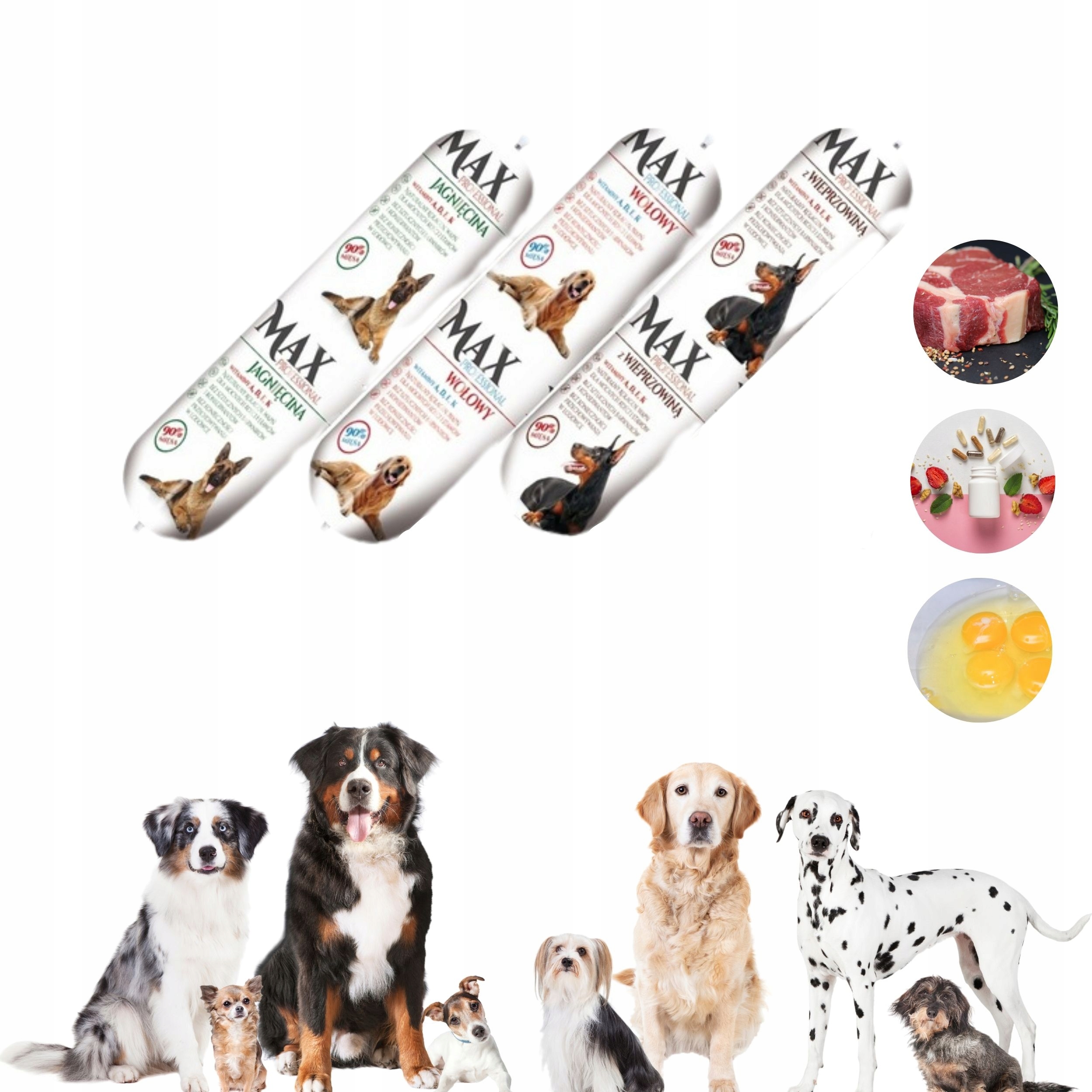 Levně Krmivo mokré pro psa tyčinka Max 90% masa mix chutí 900 g sada 18 kusů
