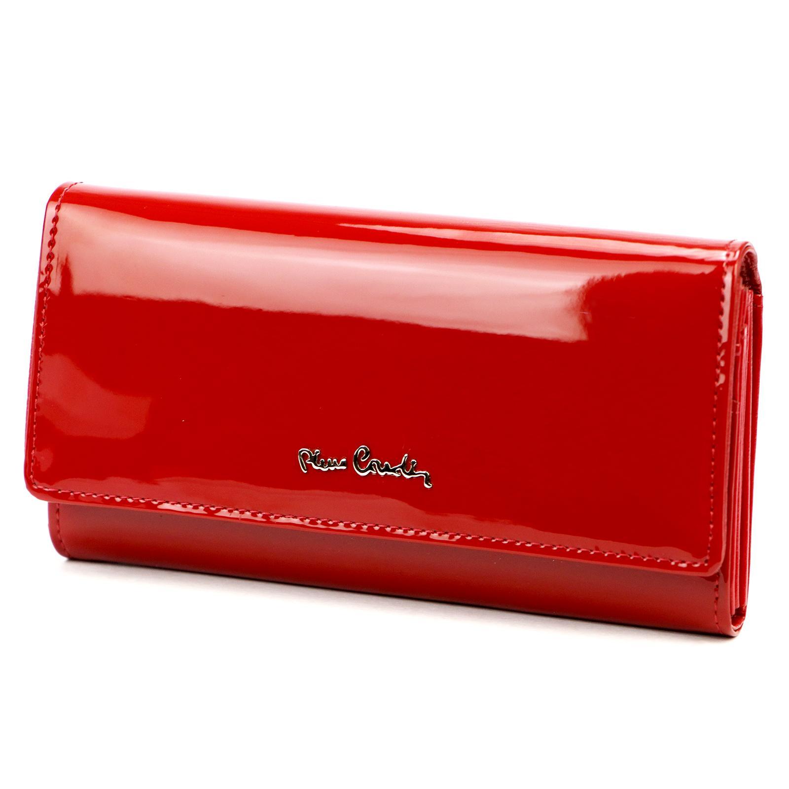 Pierre Cardin klasická dámská kožená peněženka červená krabička Set