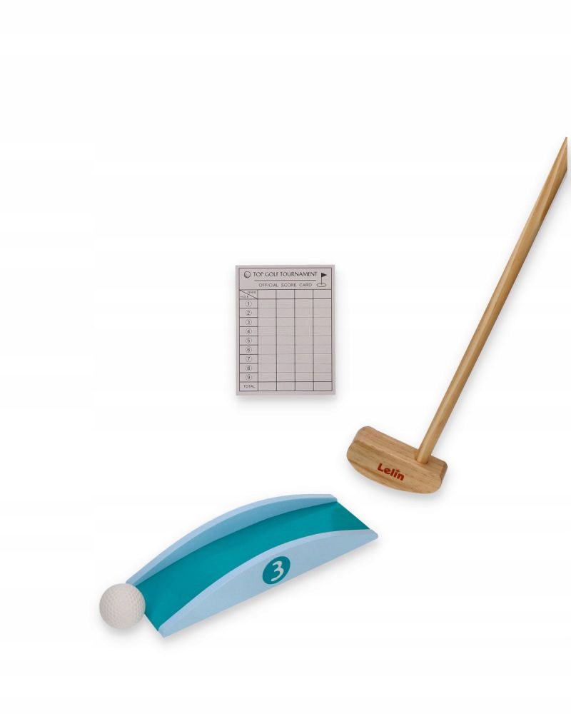 MINI GOLF ZRĘCZNOŚCIOWA GRA OGRODOWA DLA DZIECI DREWNIANA LELIN Szerokość produktu 11 cm