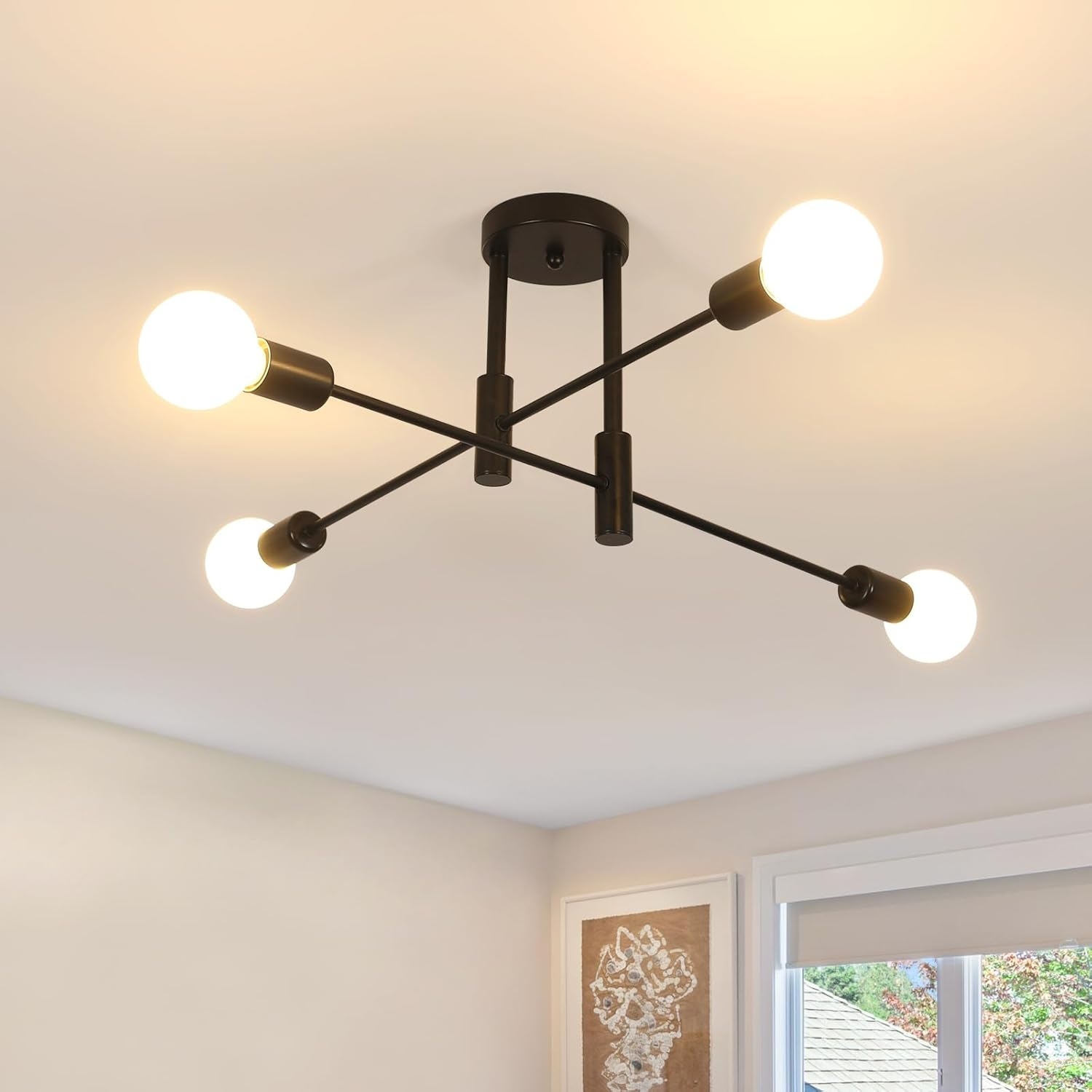 Lampa Sufitowa Wisząca E27 Zyrandol Loft Czarny Nowoczesny