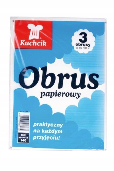 Obrus Papierowy BIAŁY Kuchcik 3szt 100x140cm!