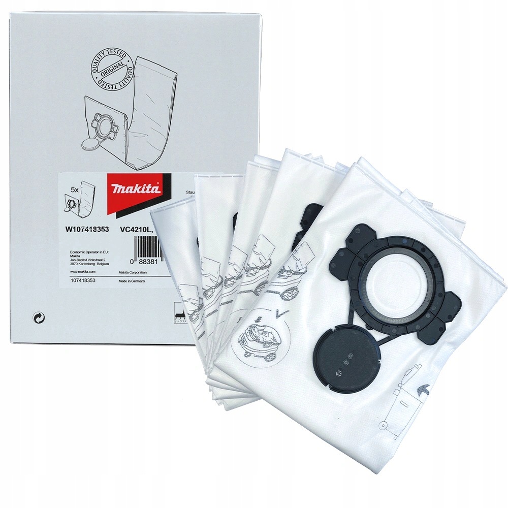 Makita Sáčky Do Vysavače VC4210L VC4210M Flex 5 Ks Flízové Orig.