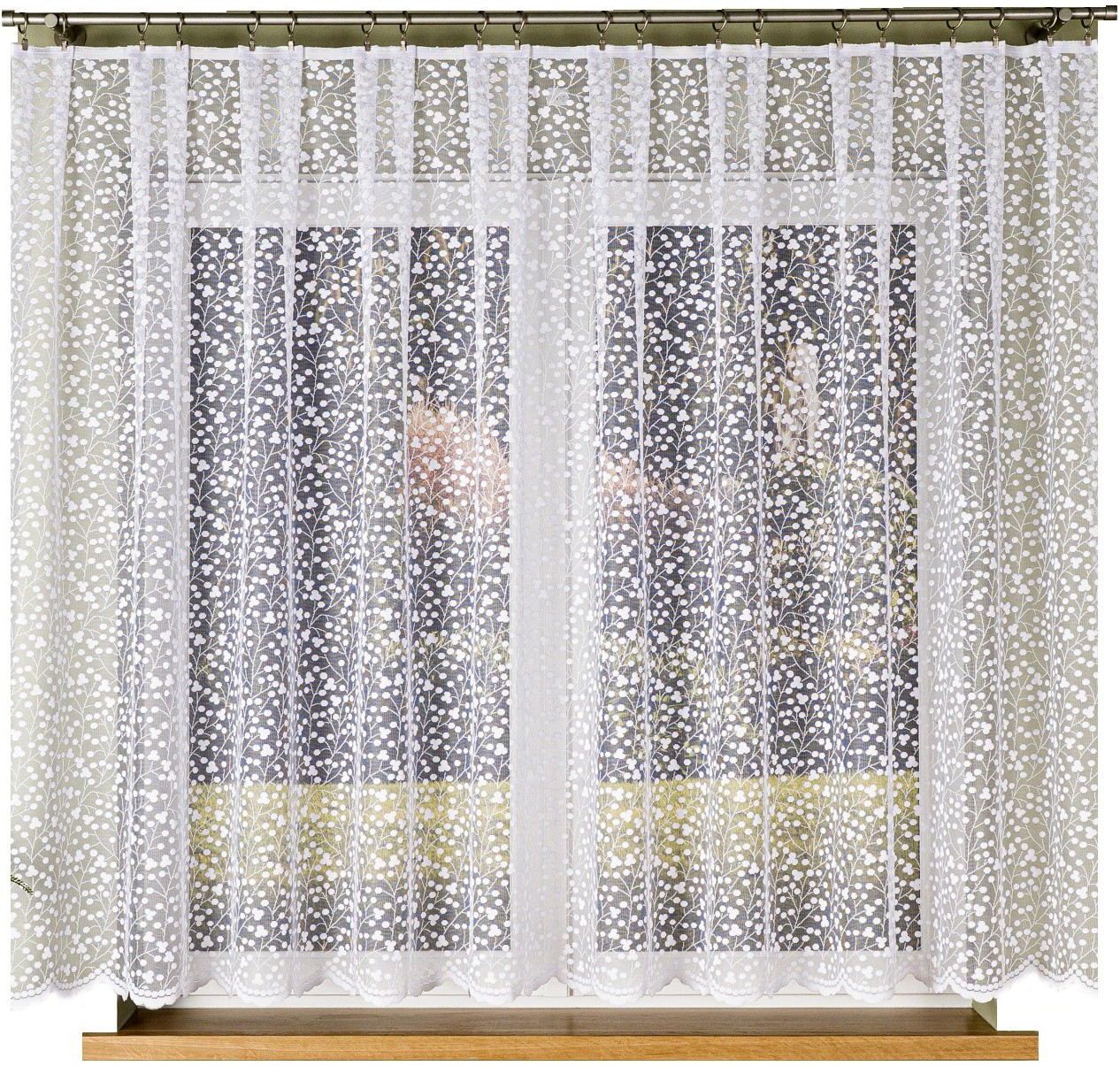 Czesława vzor 007576 vel. 500 x 160 cm záclona, rovná (s lemováním)