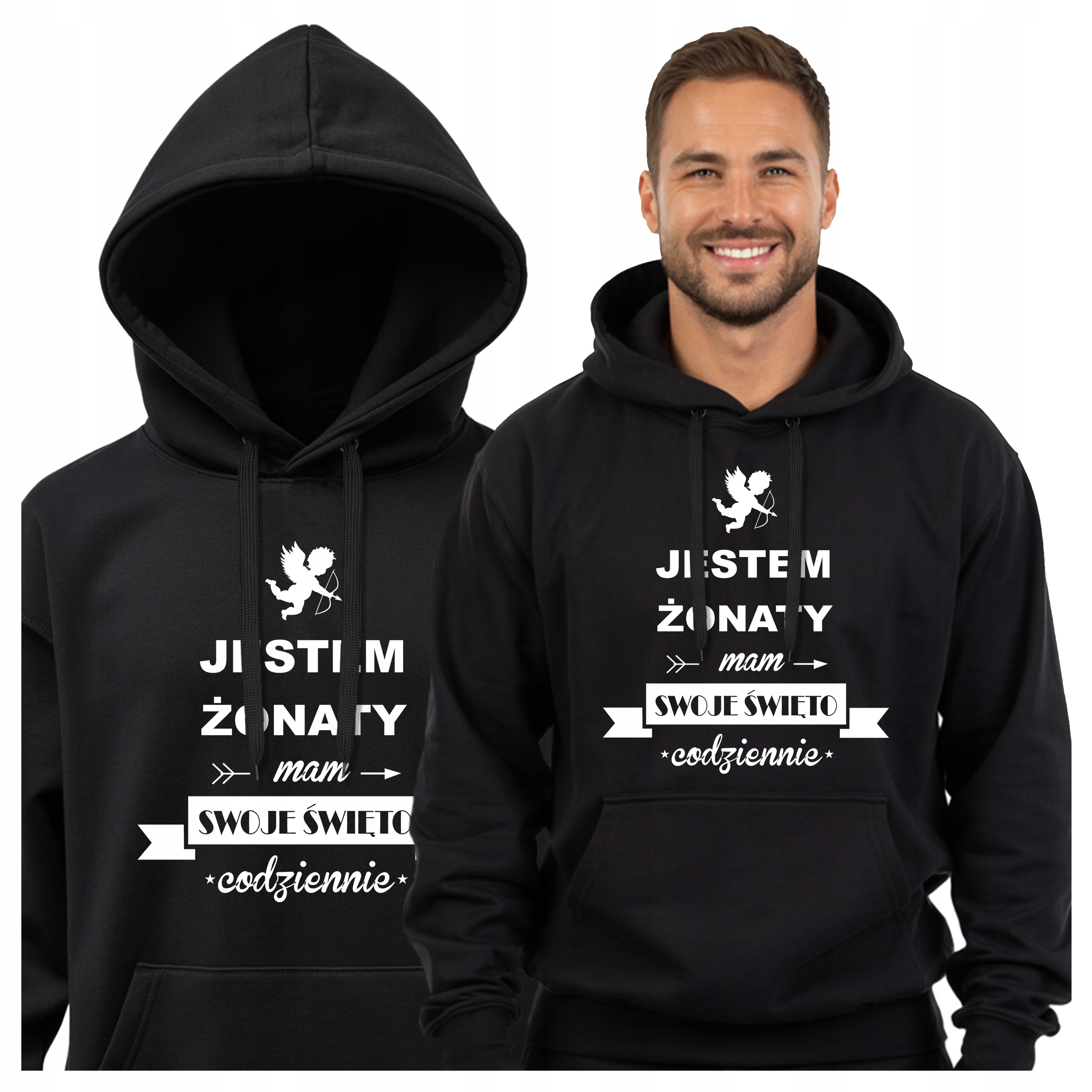 Pánská mikina s kapucí Zábavný Dárek K Valentýnu Pro Manžela Jsem Ženatý