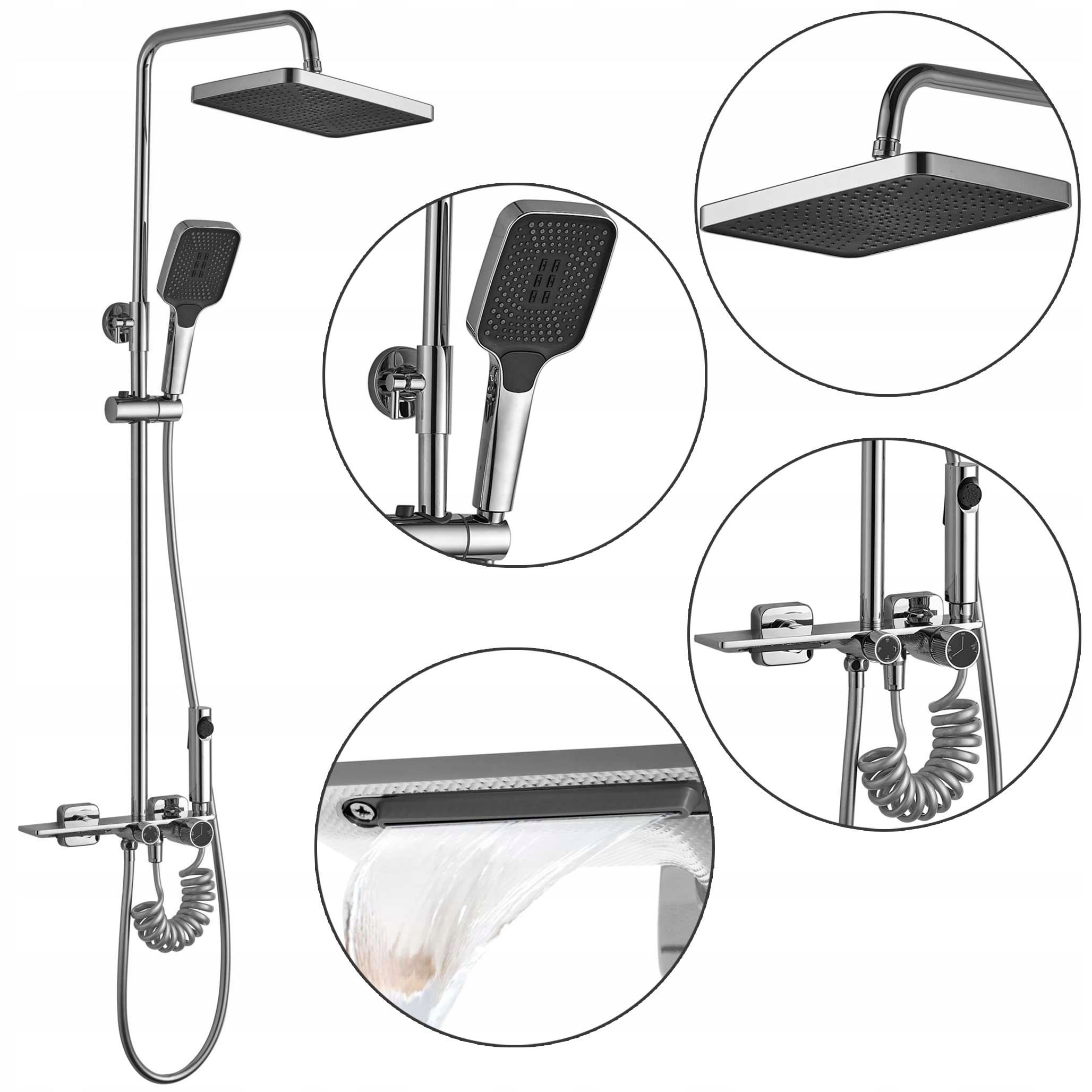 Nástenná sprchová súprava Rea Helix Chrom Výtok Bidetka