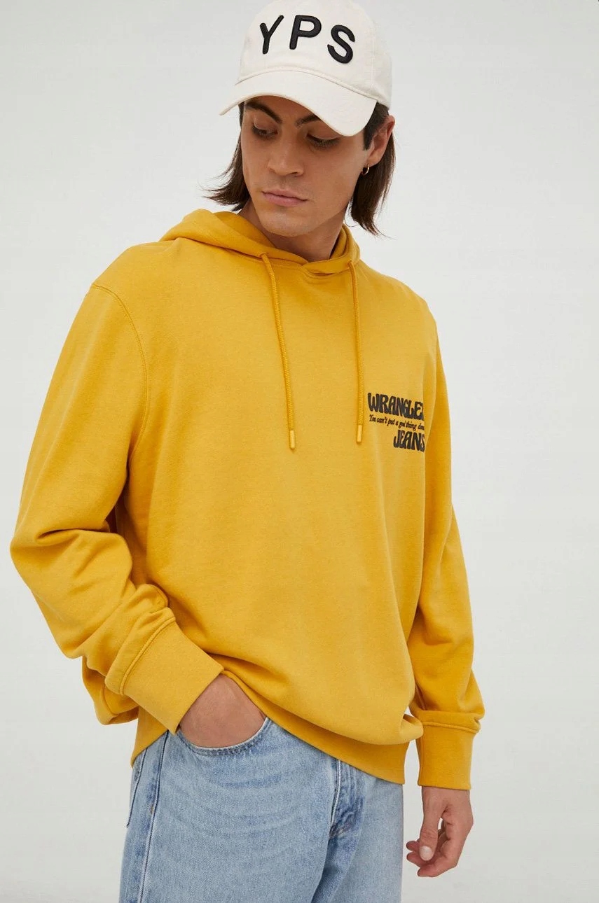 Pánská mikina Wrangler Slogan Hoodie Golden Spice W666ILX5O XXL