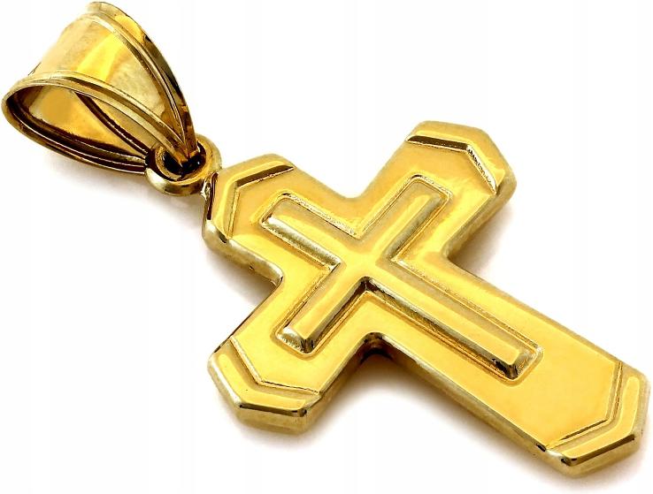 Zlatý křížek přívěsek, moderní přívěsek, zlato 585, ideální jako dárek