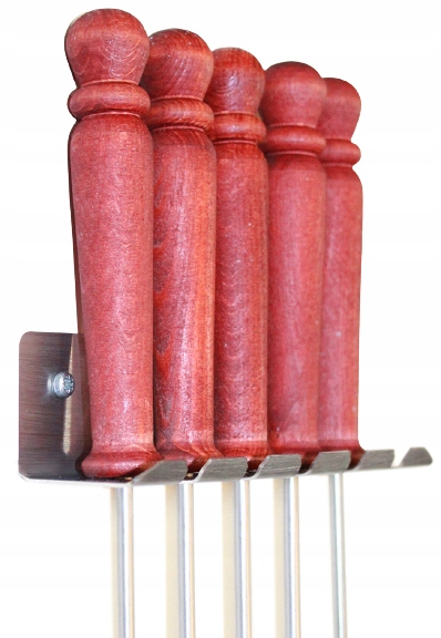 

Widełki nierdzewne ognisko kijek mahoń 5szt uchwyt