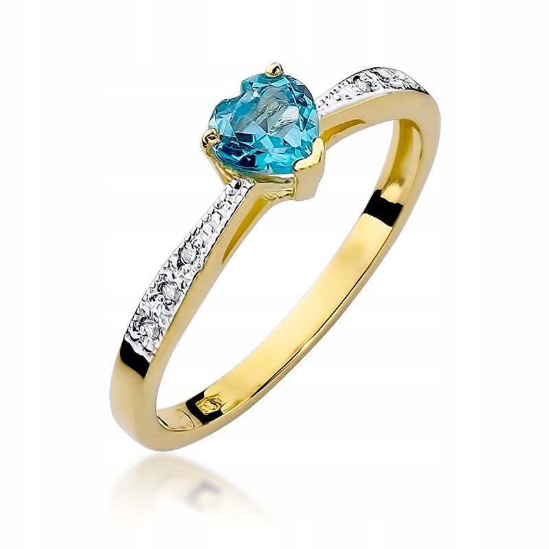 

Złoty Pierścionek Zaręczynowy 585 Topaz 0,30 ct