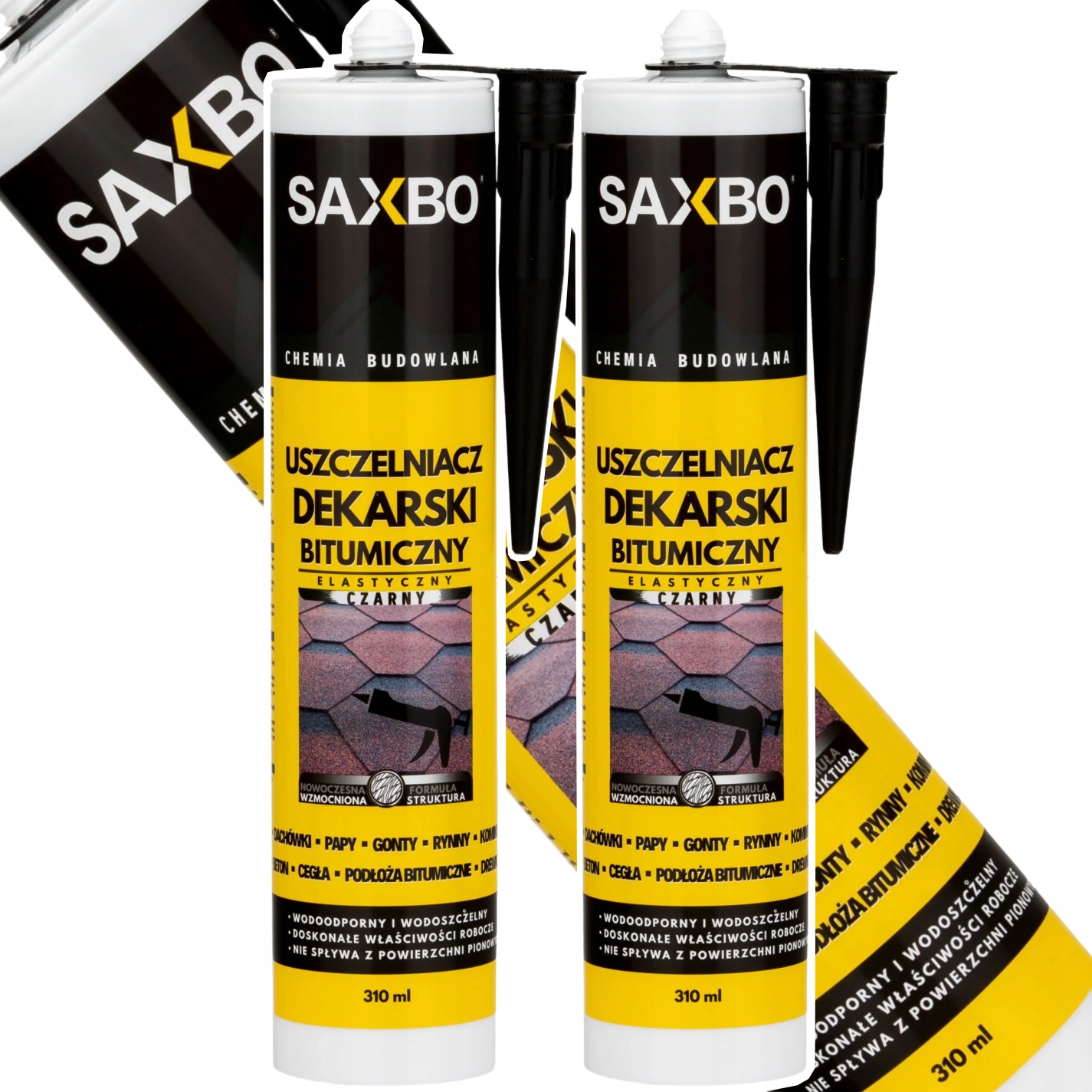 2x USZCZELNIACZ DEKARSKI BITUMICZNY CZARNY WODOODPRONY DO DACHÓW 310ml