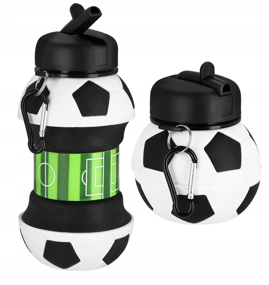 ROZKŁADANY BIDON SPORTOWY BUTELKA NA WODĘ Z USTNIKIEM PIŁKA 0,5L