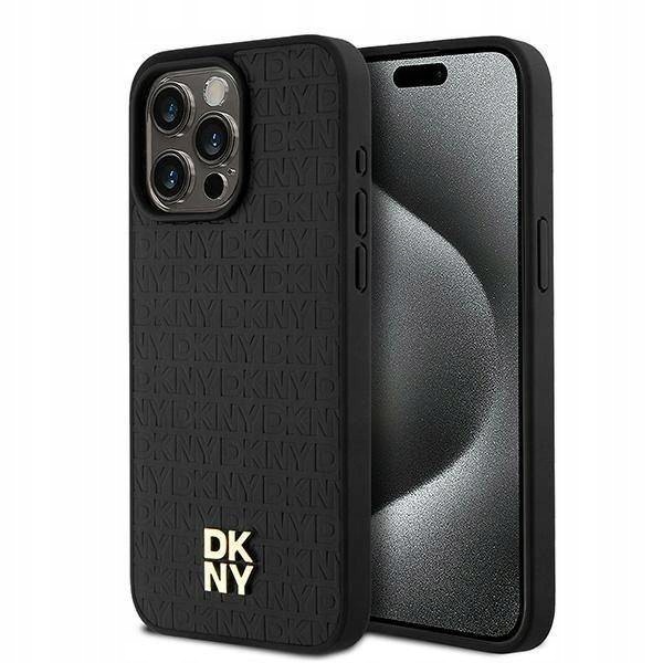 Puzdro Dkny Leather Monogram Pattern Metal Logo pre Magsafe pre iPhone 15ProMax