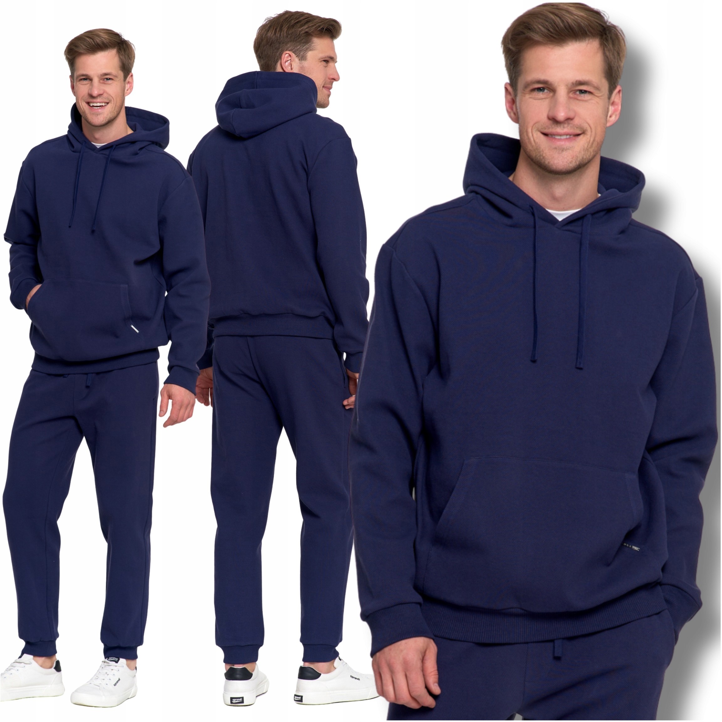 Teplákovka Pánská Mikina S Kapucí, Tepláky, Klasické Stahovací Pásky Moraj L