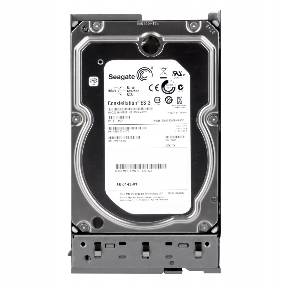 Cisco 58-0143-01 9ZM273-175 1TB 7.2K 128MB SAS-2 3.5'' ST1000NM0023