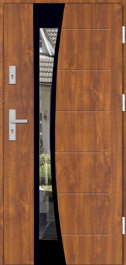 POLSKIE DRZWI INOX14-T BLACK 72MM TERMICZNA OŚC. 90CM 72MM Strona lewe prawe