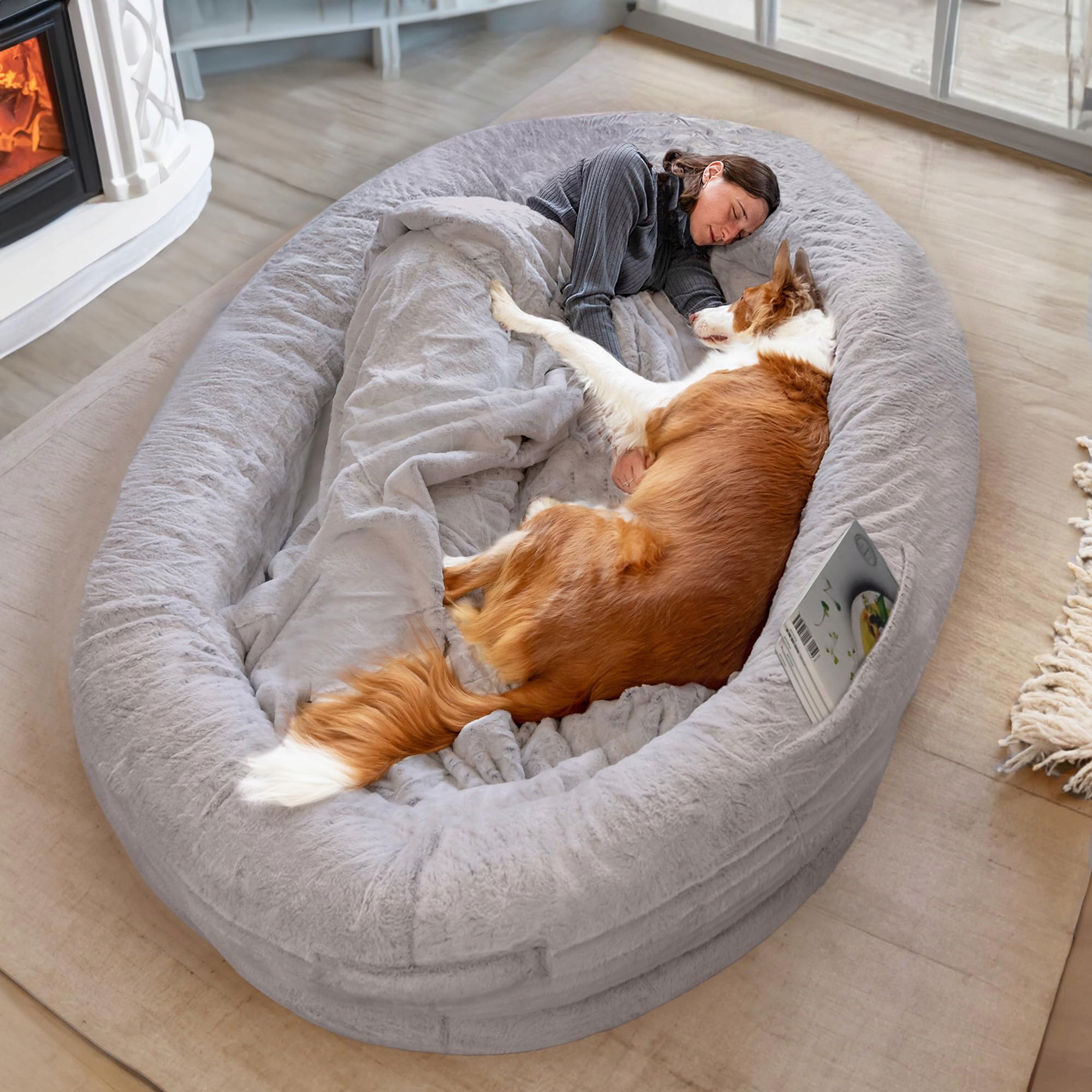 Hundebett pro lidi a psy Obrovská pohodlná postel Šedá