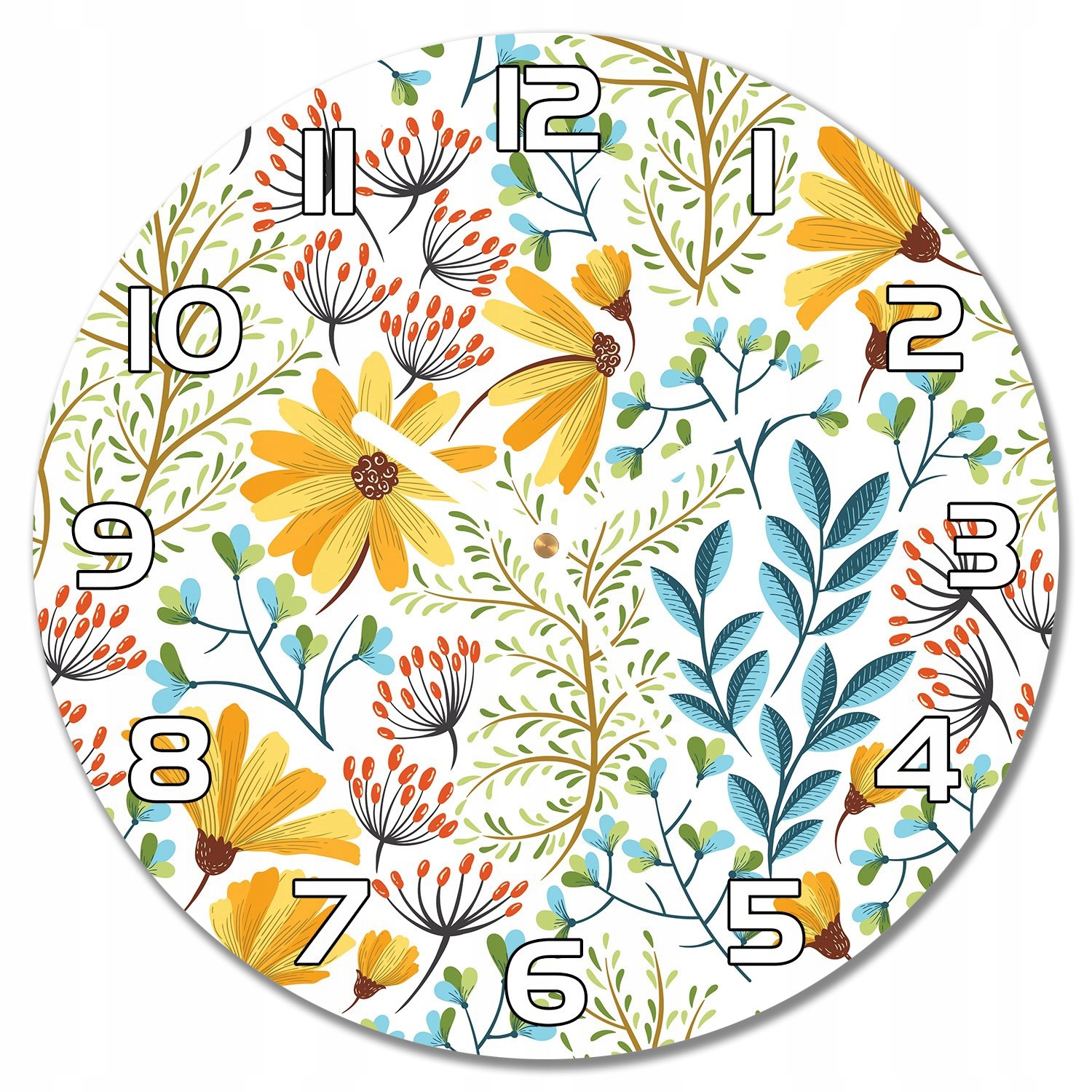 

Nowoczesny wiszący zegar Kwiecisty obraz f30 cm