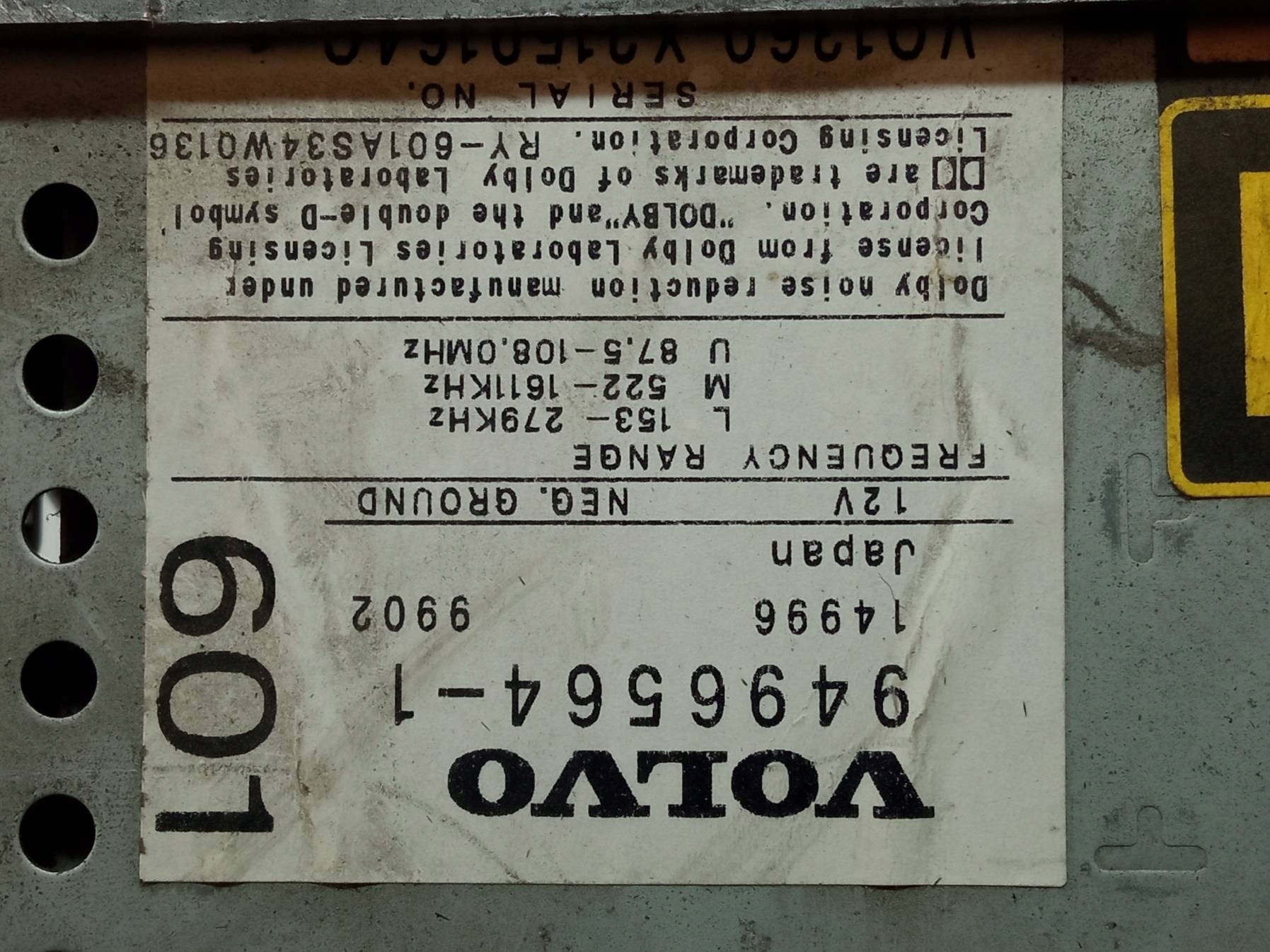 RADIO 94965641 Volvo S80 e (1998-2006)