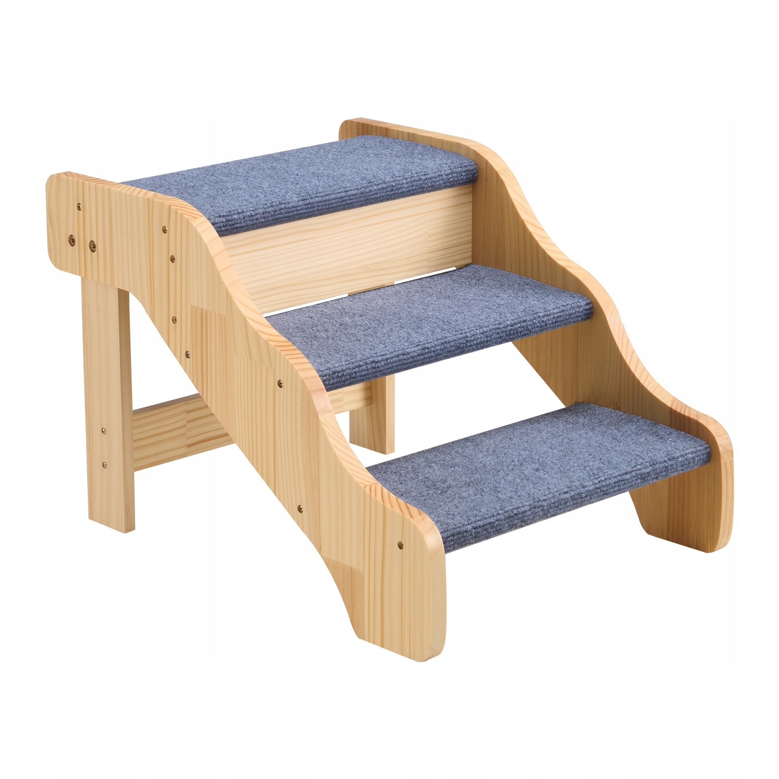 Vevor Schody pro psa 3-stupňové Nosnost 68 Kg Dřevěné schody pro zvířata