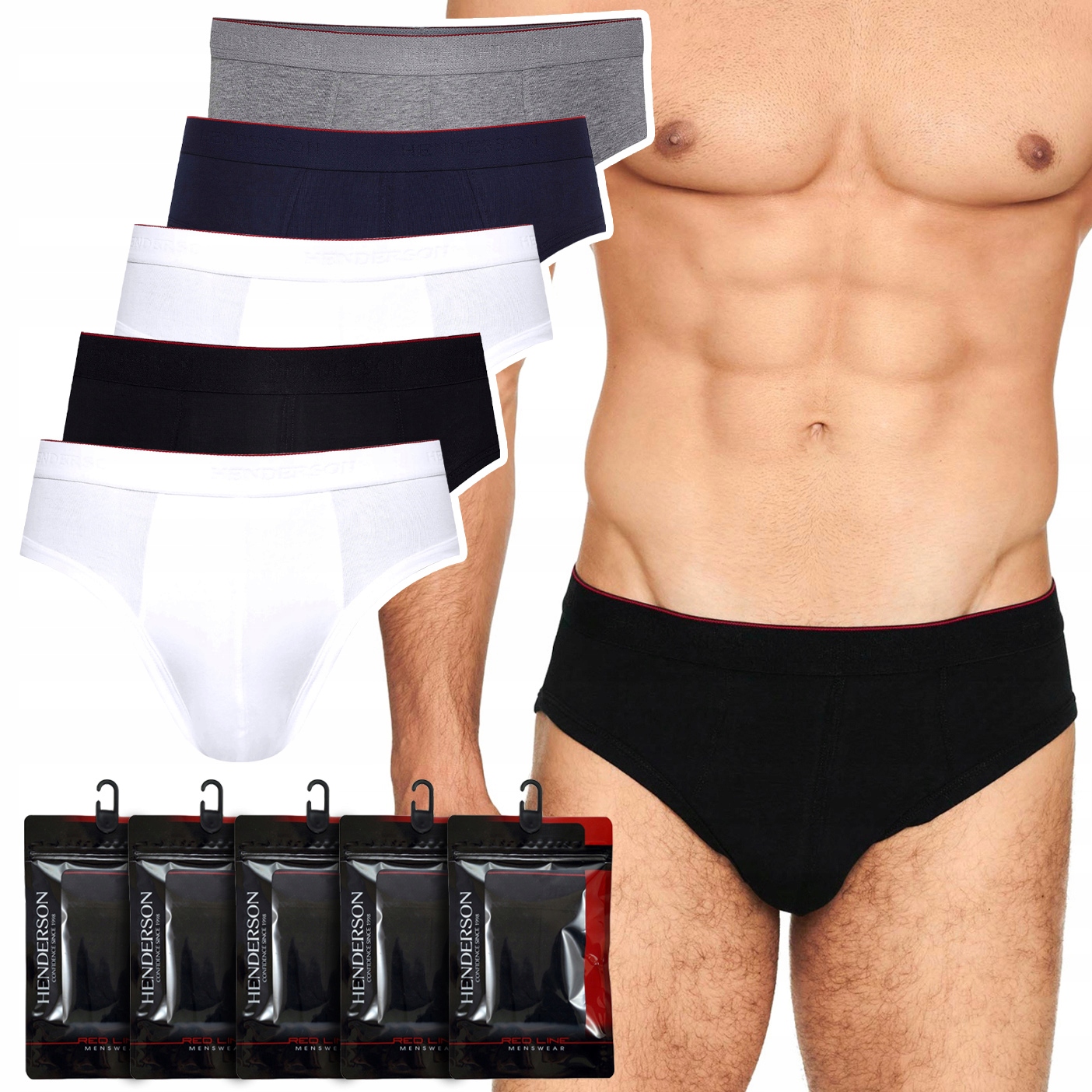 Henderson Red Line pánské slipy Bavlna 5-BALENÍ XL