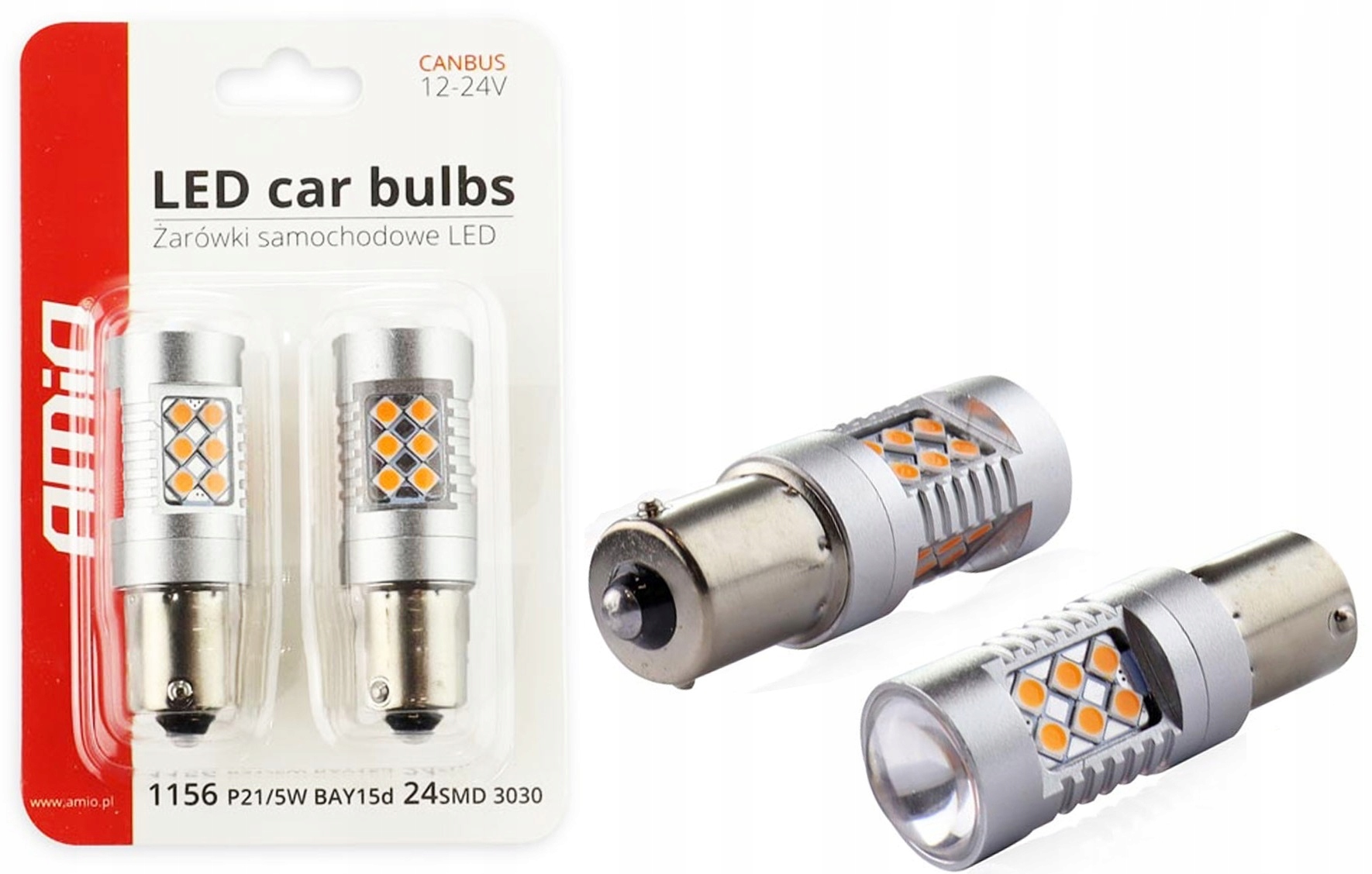 

2x PY21W BAU15s Canbus Pomarańczowa Kierunki Led