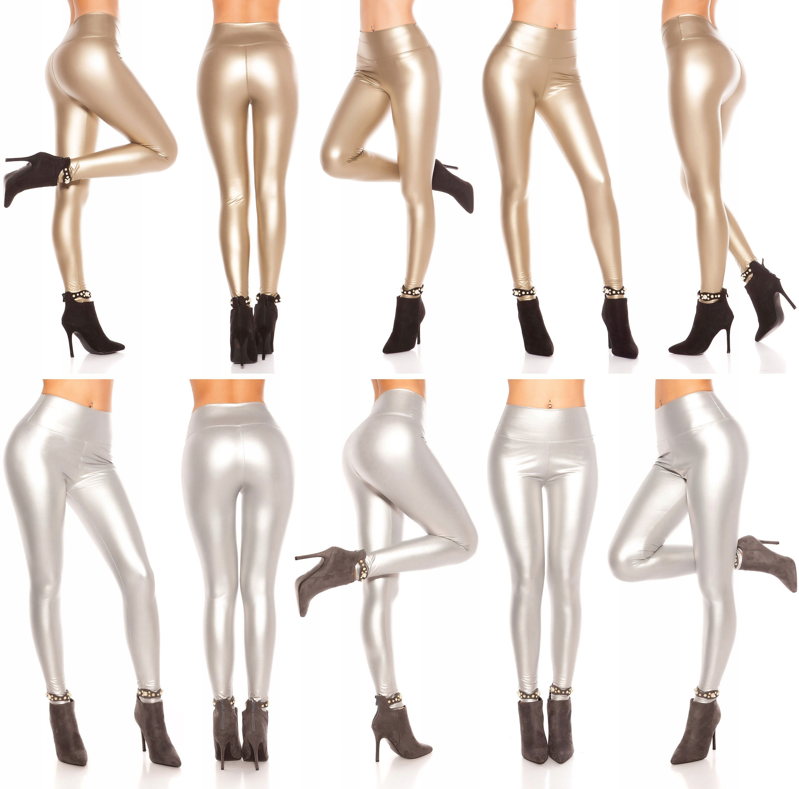 LEGINSY LATEX GETRY SKÓRZANE SPODNIE RURKI LATEKS Materiał dominujący poliester