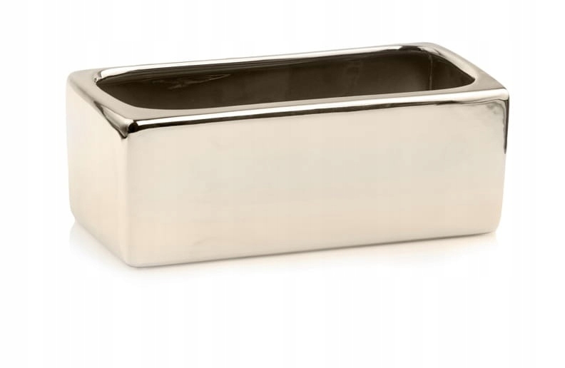 Ceramiczna Osłonka Doniczka Rynna 38 x 16 x 13 cm Złota