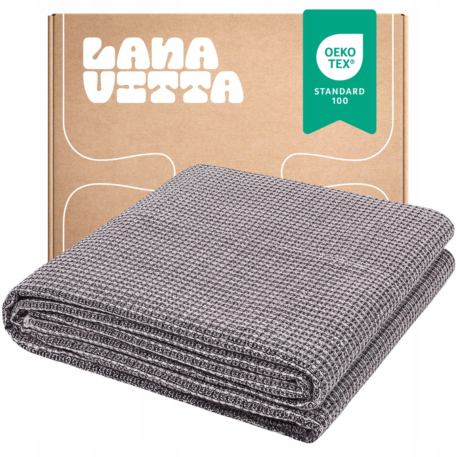 Bavlněná deka „Verbena“ Přehoz na postel Pled Hnědá 200×220 cm