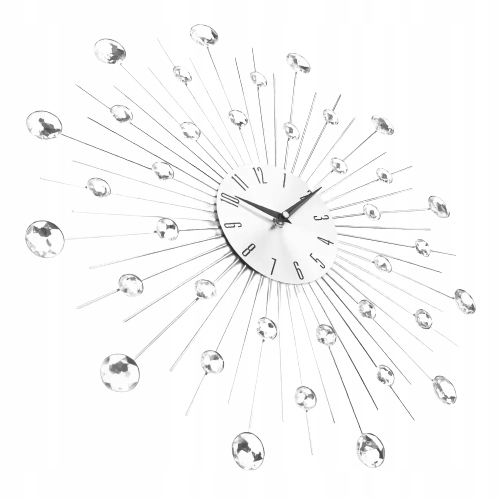 

Zegar Ścienny Duży Stylowy Kryształki Słońce 50 cm