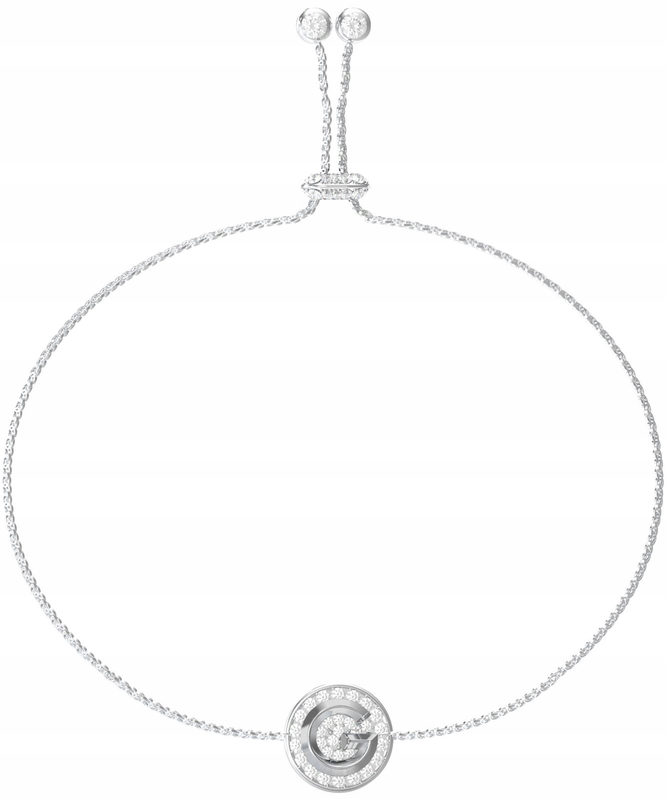 Náramek Guess G Crystal elegantní stříbrný jako dárek JUBB05447JW-RH