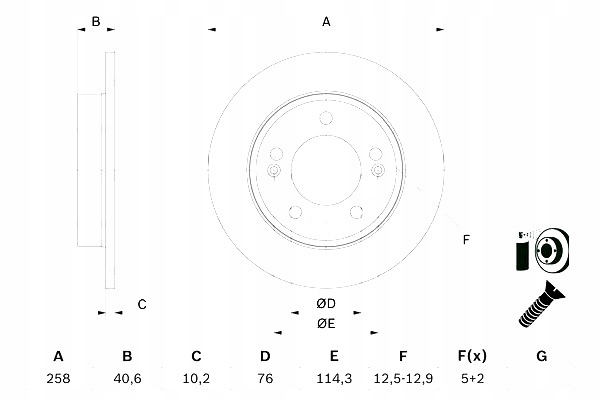 BOSCH TARCZE HAMULCOWE 2SZT. TYŁ HYUNDAI IX20 KIA VENGA 1.4-1.6LPG