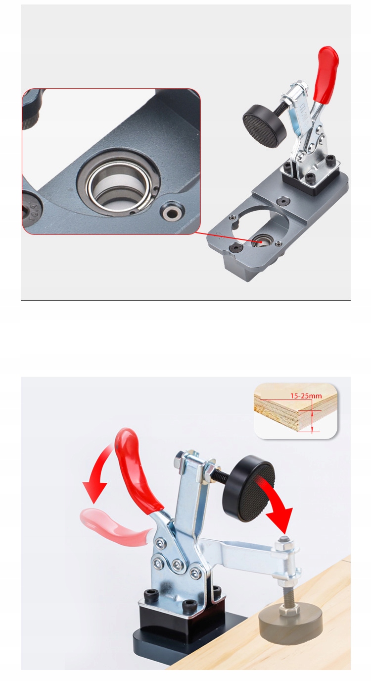 WIERTARKA DO ZAWIASÓW 35MM Z POTRÓJNĄ TULEJĄ I PODWÓJNYM ZACISKIEM ZESTAW Marka Bedee