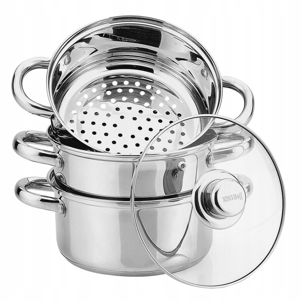 Hrnec na vaření v páře ocelový 20 cm 3,1 l, sada 4 dílů KINGHoff