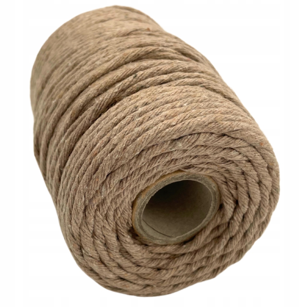 Sznurek do makramy 3mm bawełniany 100m beżowy skręcany Marka Inna