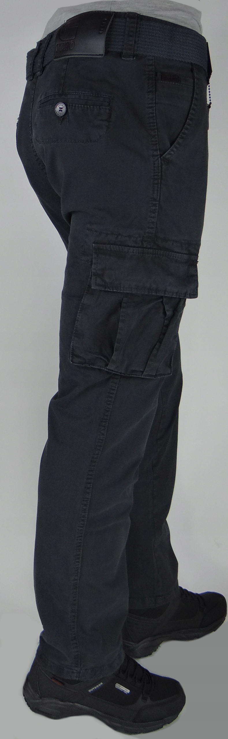 SPODNIE BOJÓWKI ANTRACYT Stretch z paskiem r32 IT. Różne Rozmiary Rozmiar 32