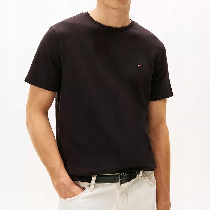 Tričko Tommy Hilfiger černé, klasické bavlněné pánské M (nové)