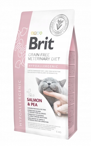 Levně Brit Grain Free Veterinary Diet Cat Hypoallergenic Losos s hráškem 2kg