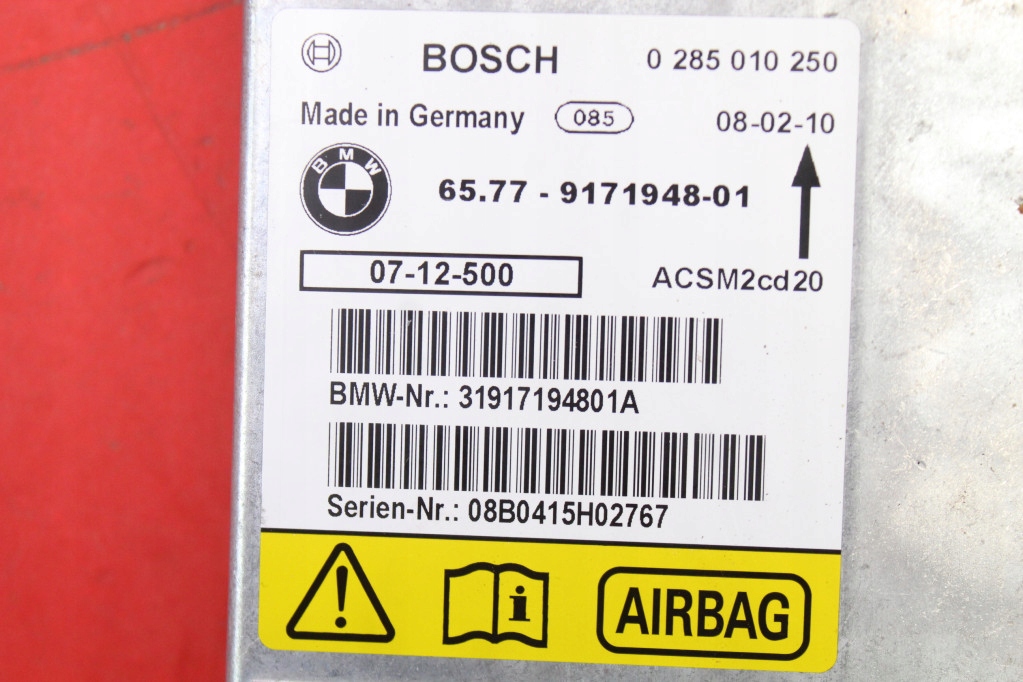 SENSOR modulo airbag airbag 9171948 BMW X5 E70 06-10