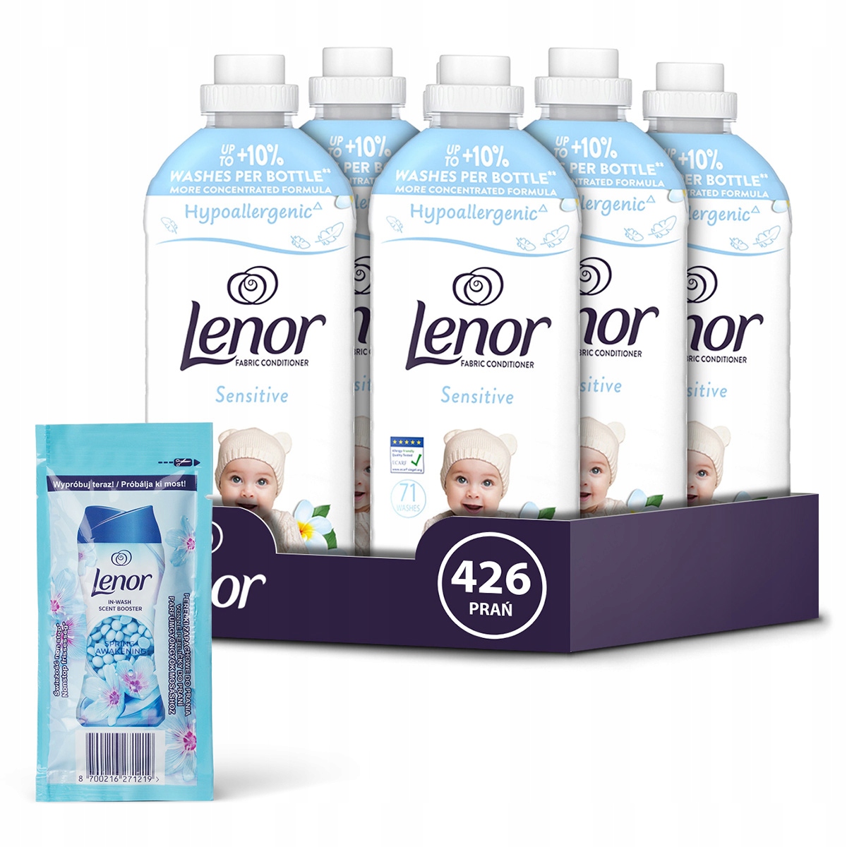 Lenor Sensitive hipoalergiczny płyn do płukania 426 prań, 6x1,49L