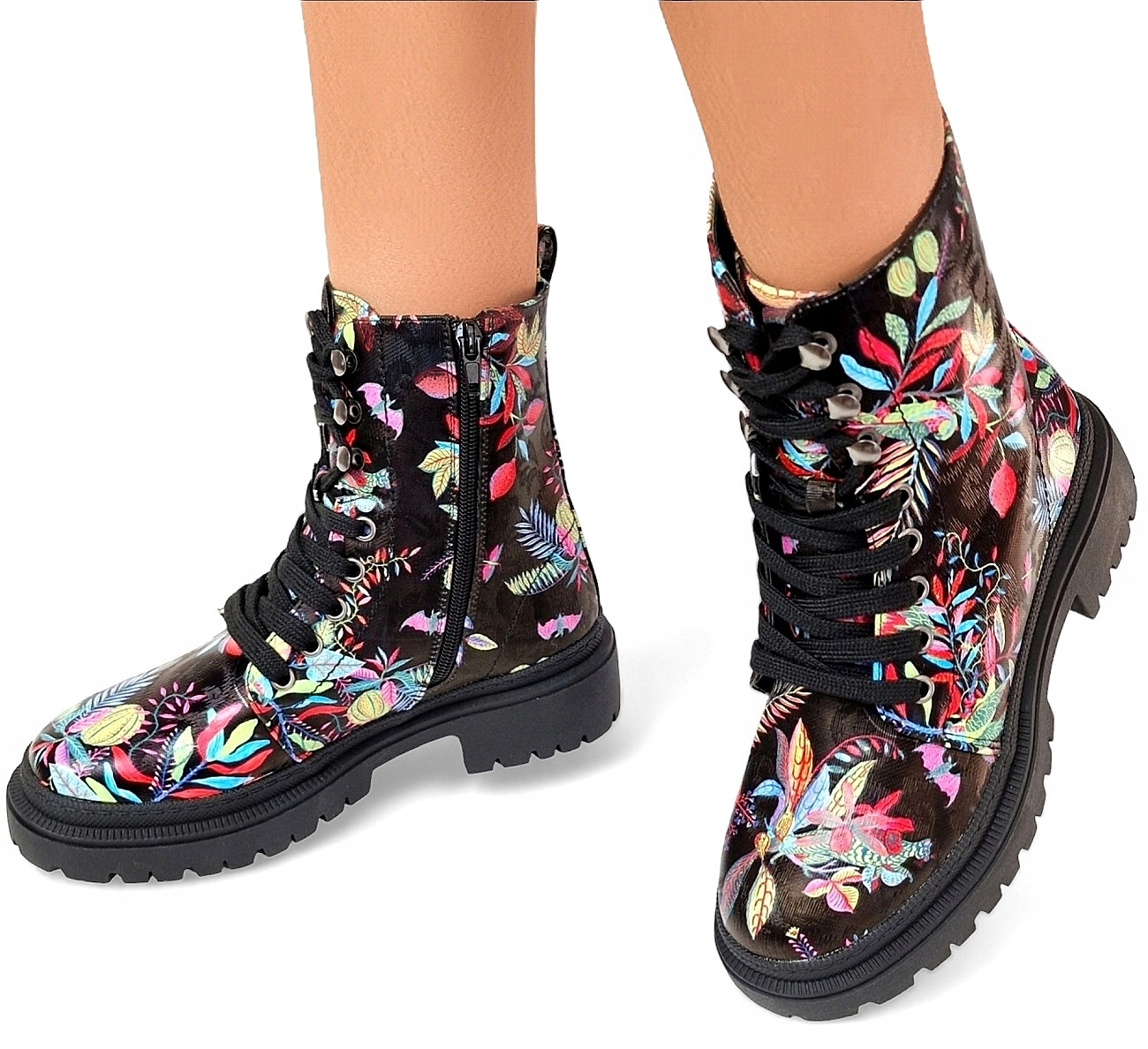 Neobyčejné dámské kozačky se zapínáním na zip Kotníkové Boty Zateplené Trepy *40*