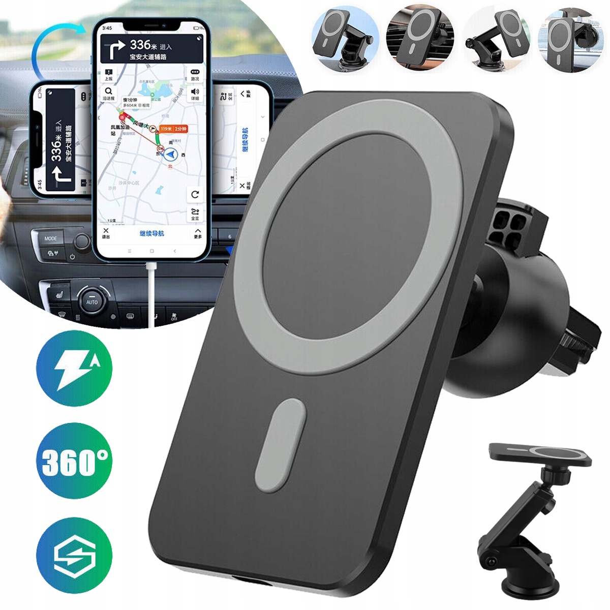 Magnetyczny Uchwyt Samochodowy Na Telefon, Uchwyt Samochodowy Magsafe