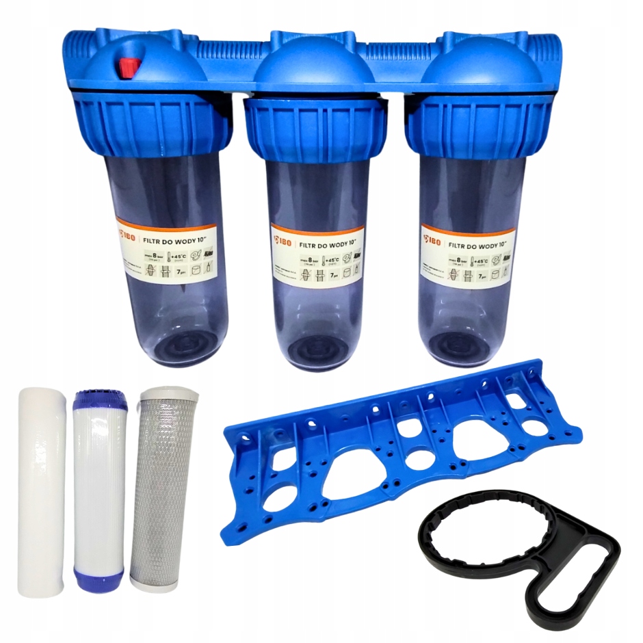 Ibo Trojitý filtr na vodu s vložkami 10-1"